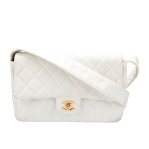 Chanel White Quilted Leather Shoulder Bag